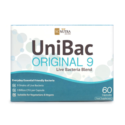 UniBac Live Bacteria Blend Original 9 Front of Box