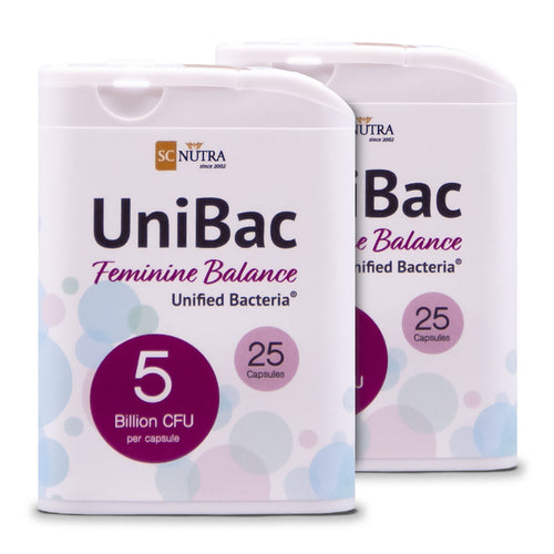 UniBac Feminine Balance dispensers, two fully recyclable travel friendly dispensers per pack. 