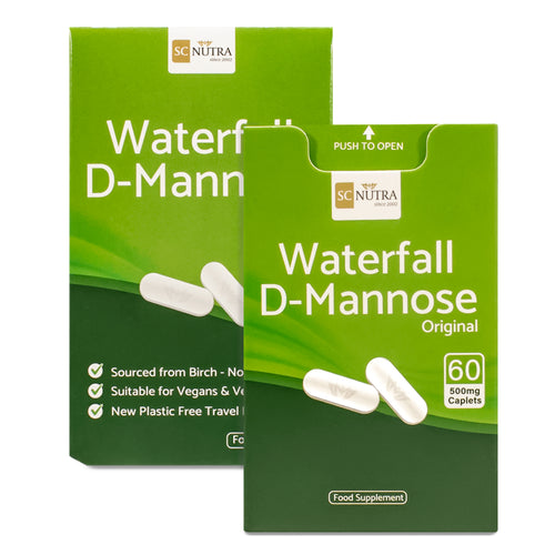 Waterfall D-Mannose Caplets (60 x 500mg) – New Cardboard Handy Pack