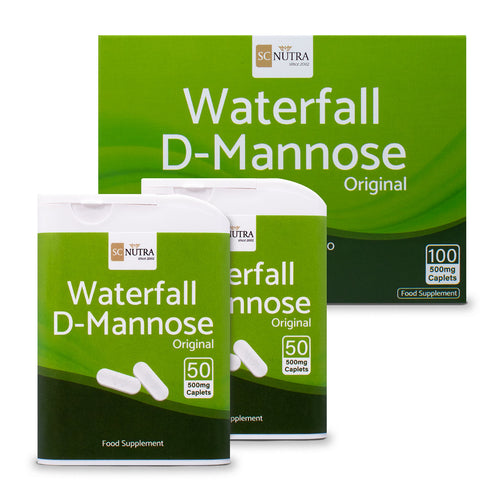 Waterfall D-Mannose 500mg Caplets / Capsule sized Tablets