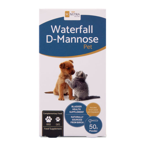 D-Mannose for cats & dogs box front. Bladder Health Supplement.