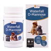 Waterfall D-Mannose Pet Powder Front of Box and Tub featuring a dog & a cat. All round natural bladder care.  