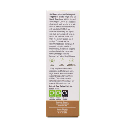 Organic Wild Oregano Oil C80 10ml