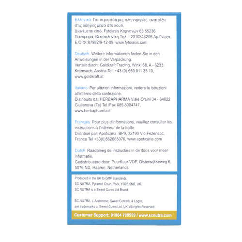 L-Arabinose Original Powder Box Side 1