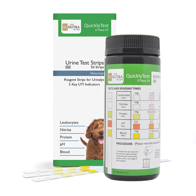 Quickly Test Veterinary Urine Test Strips for Cats & Dogs SC Nutra